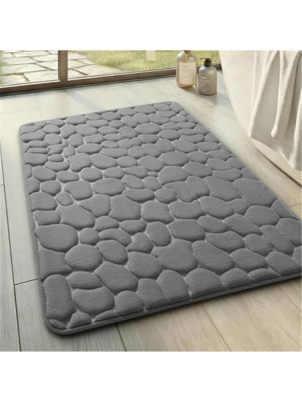 Memory Foam Bath Mat Soft Absorbent Non Slip Bathroom Rug Washable 17 x 24 Inch